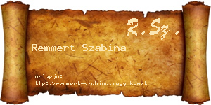 Remmert Szabina névjegykártya